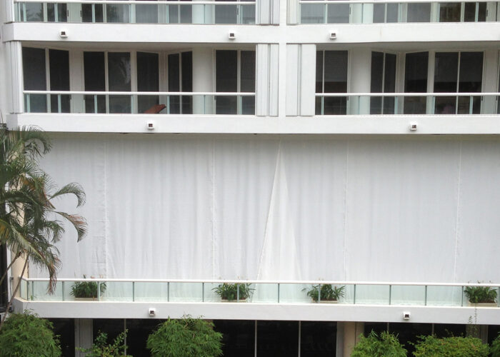 business protection on a balcony using Armor Screen