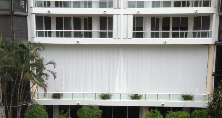 business protection on a balcony using Armor Screen